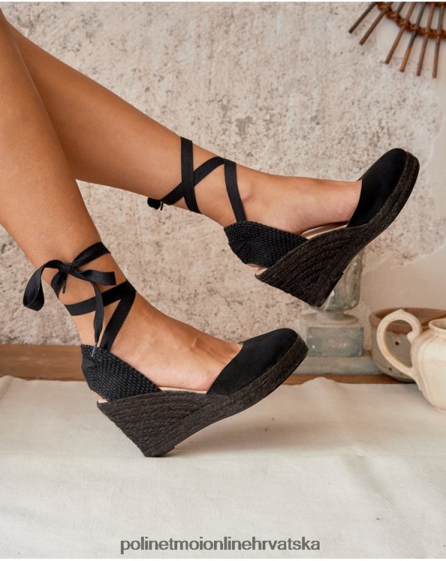 espadrile vrpce esther crno Polin et moi obuća N2THPD466