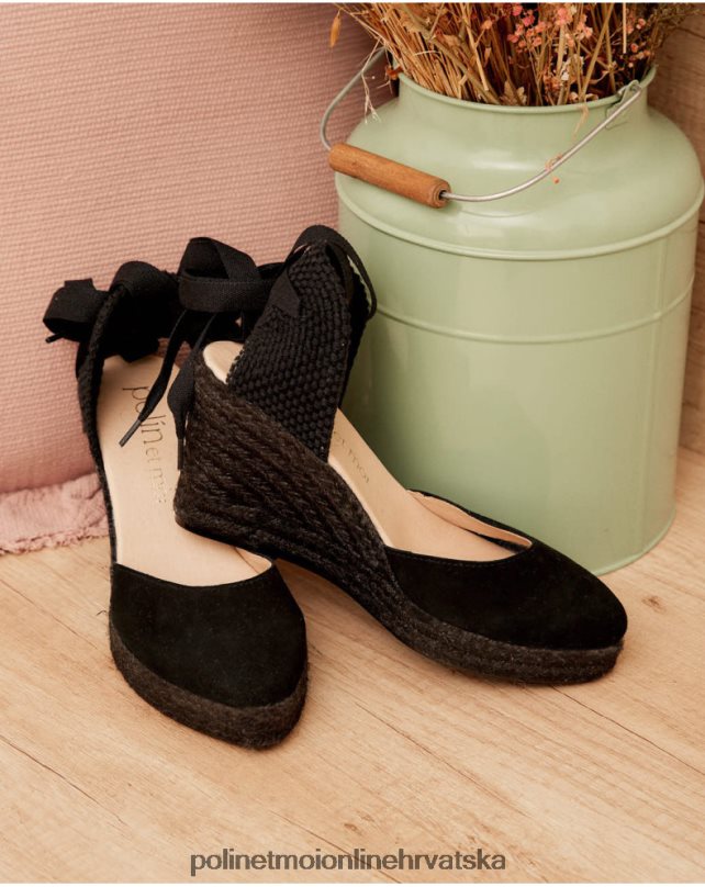 espadrile vrpce esther crno Polin et moi obuća N2THPD466