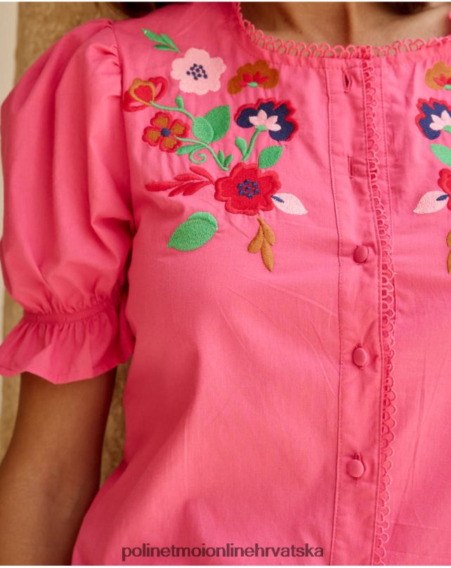 Tamira vezena bluza fuksija Polin et moi odjeća N2THPD198