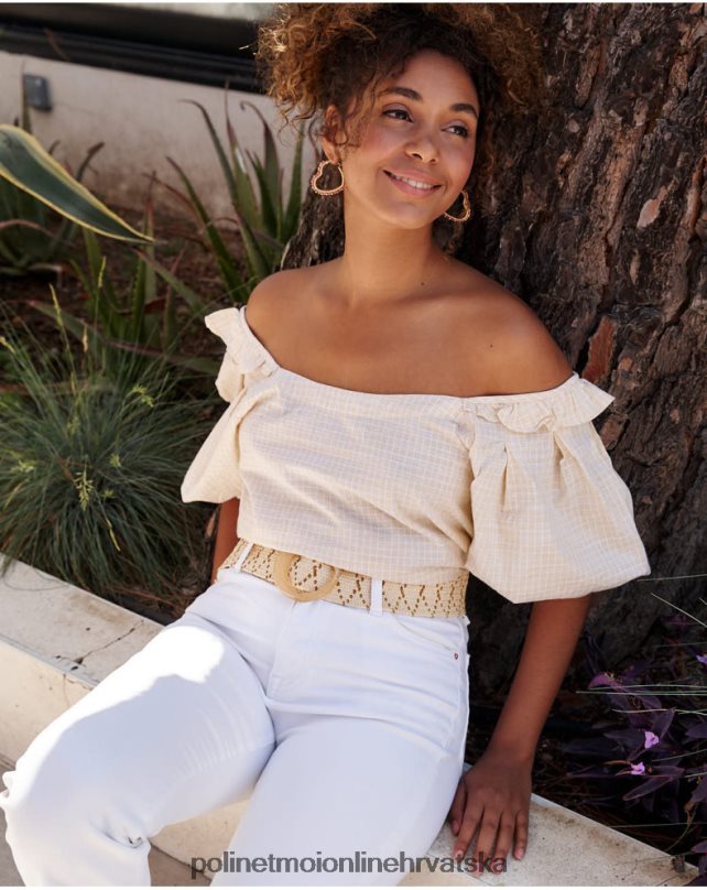 abullonada salvia bluza pistacija/limeta Polin et moi odjeća N2THPD168