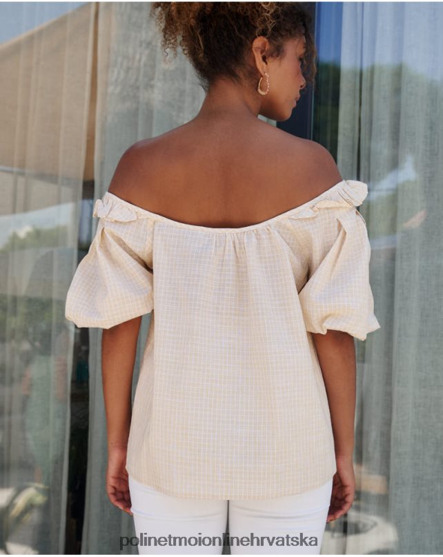 abullonada salvia bluza pistacija/limeta Polin et moi odjeća N2THPD168