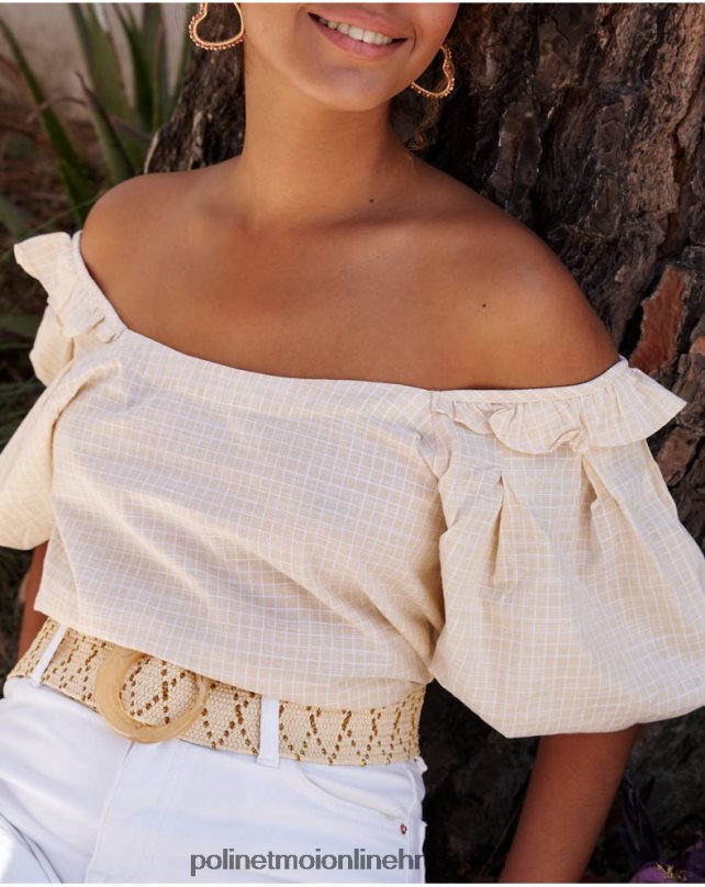 abullonada salvia bluza pistacija/limeta Polin et moi odjeća N2THPD168