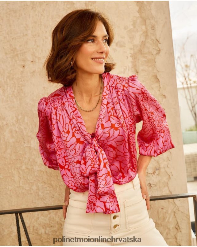 bluza mašna idara ruža Polin et moi odjeća N2THPD211