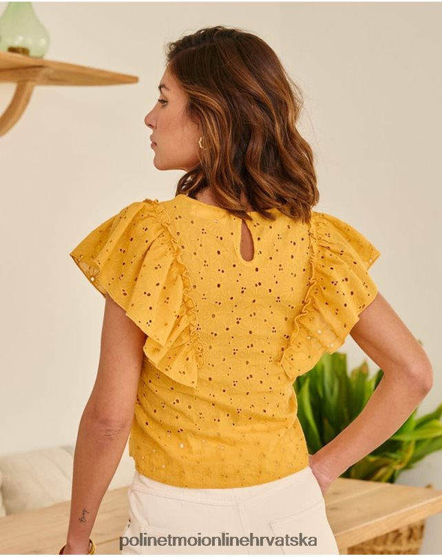 bluza naborana clea oker Polin et moi odjeća N2THPD213