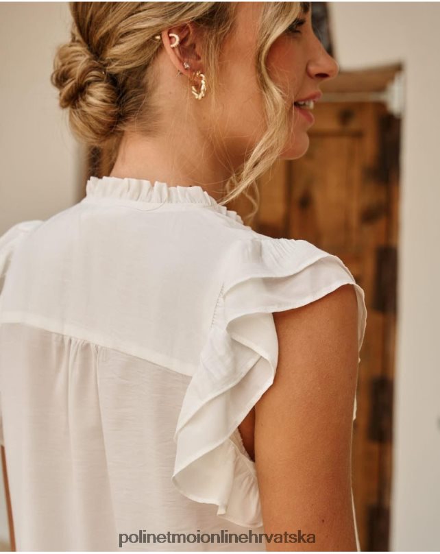 bluza naborana travanj bijela Polin et moi odjeća N2THPD173