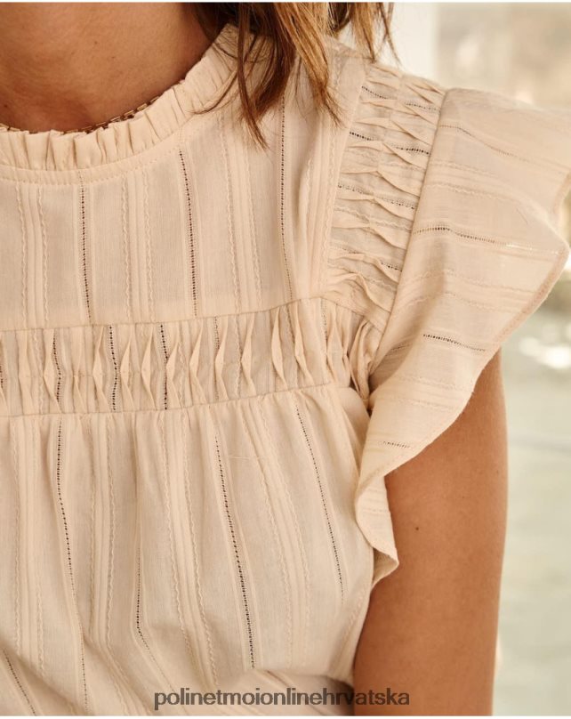 bluza volan saroa bež Polin et moi odjeća N2THPD162