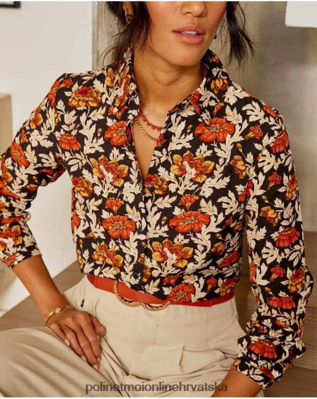 cira cvjetna košulja crno Polin et moi odjeća N2THPD226