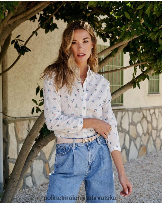 ema cvijeće košulja bijela Polin et moi odjeća N2THPD149