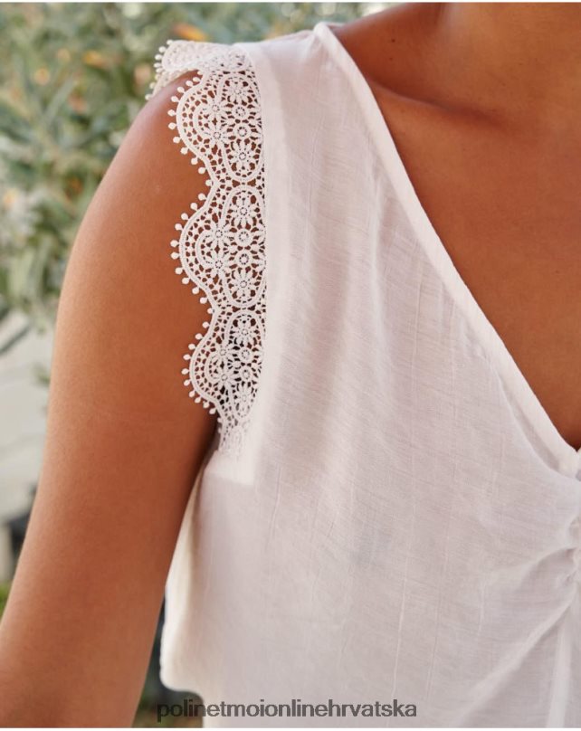 čipkasta bluza mery bijela Polin et moi odjeća N2THPD153