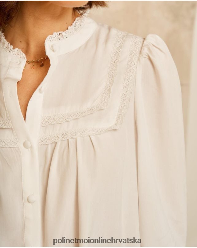 košulja naborana hestija bijela Polin et moi odjeća N2THPD216