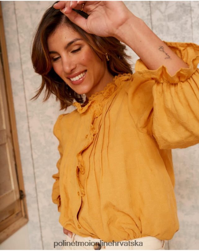 naia čipkasta košulja oker Polin et moi odjeća N2THPD222