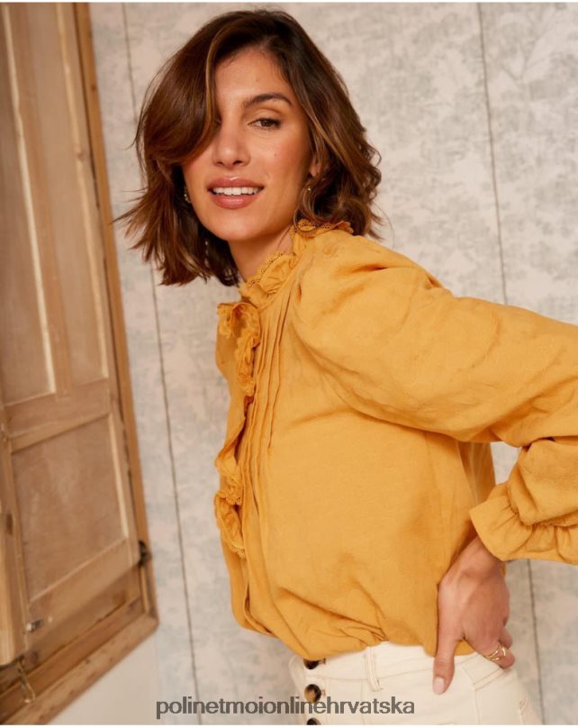 naia čipkasta košulja oker Polin et moi odjeća N2THPD222