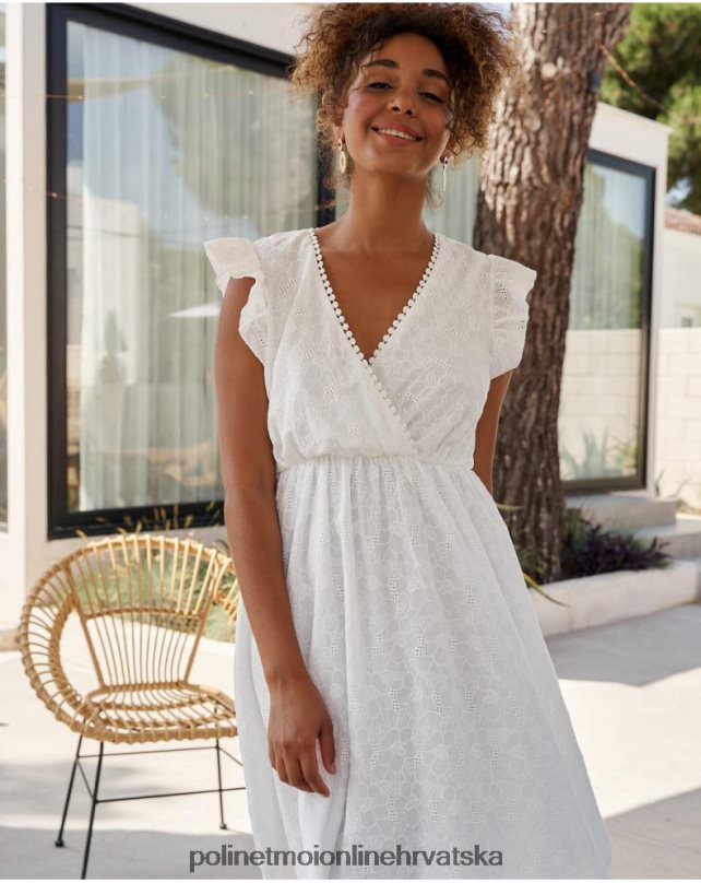 Diane kratka haljina bijela Polin et moi odjeća N2THPD384