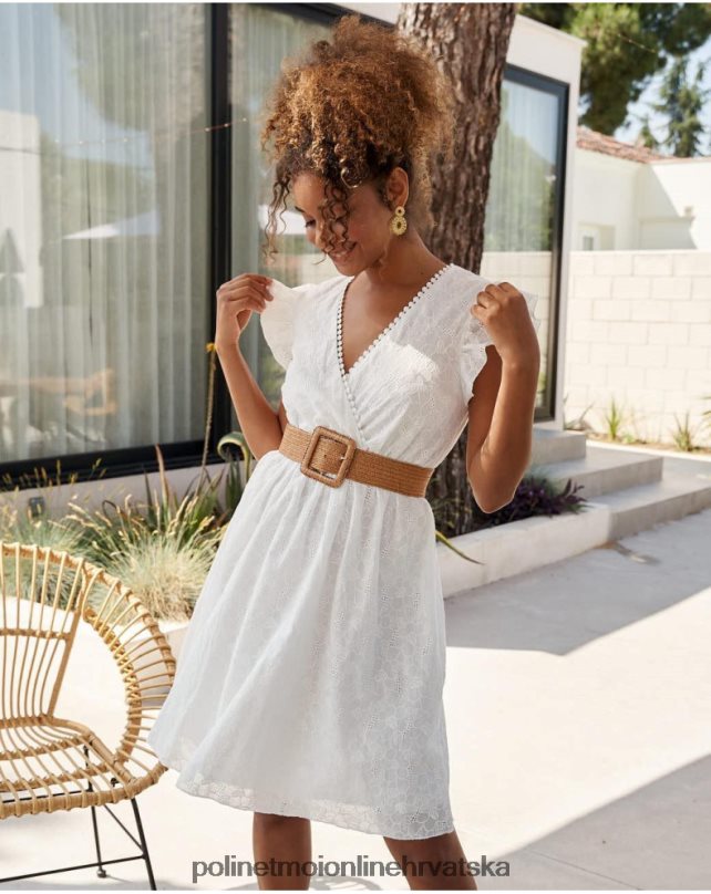 Diane kratka haljina bijela Polin et moi odjeća N2THPD384