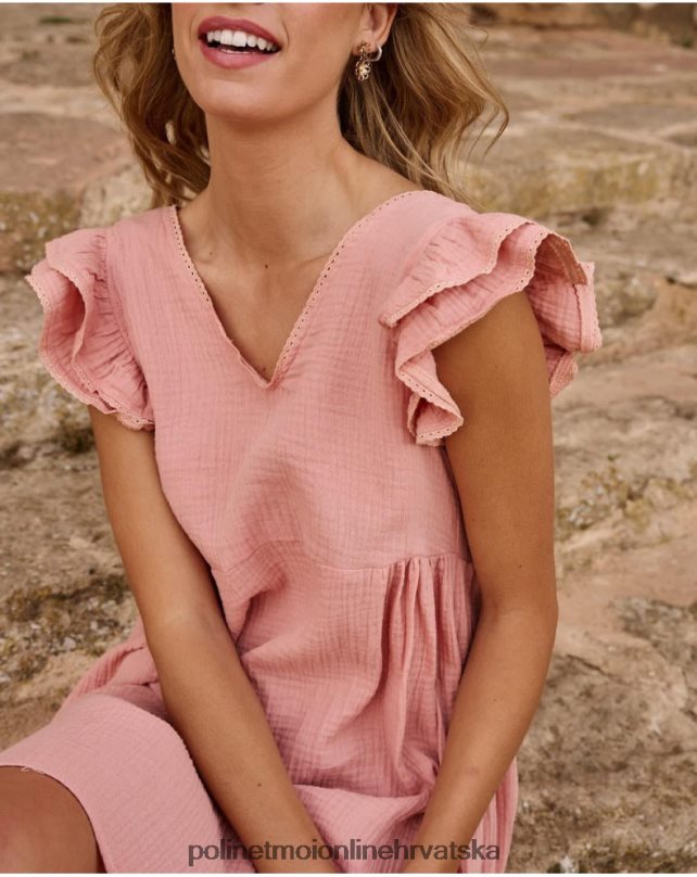 babydoll ella haljina ruža Polin et moi odjeća N2THPD5