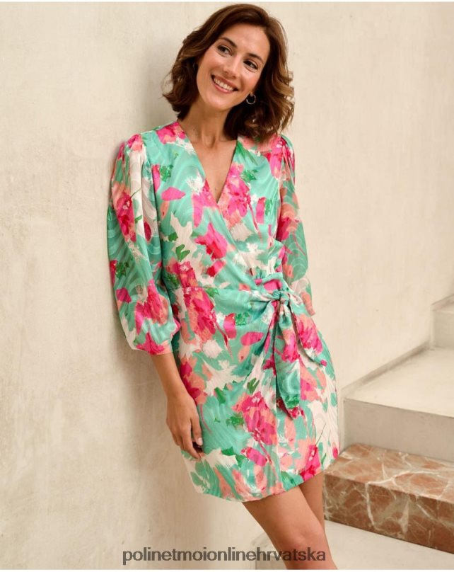 denisse haljina mašna voda zelena Polin et moi odjeća N2THPD81