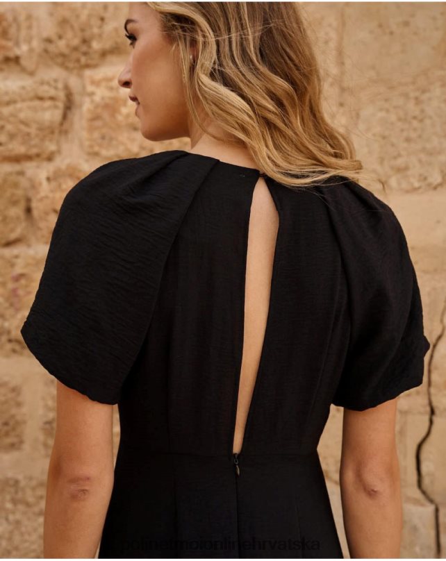 haljina rukavi eiria crno Polin et moi odjeća N2THPD126