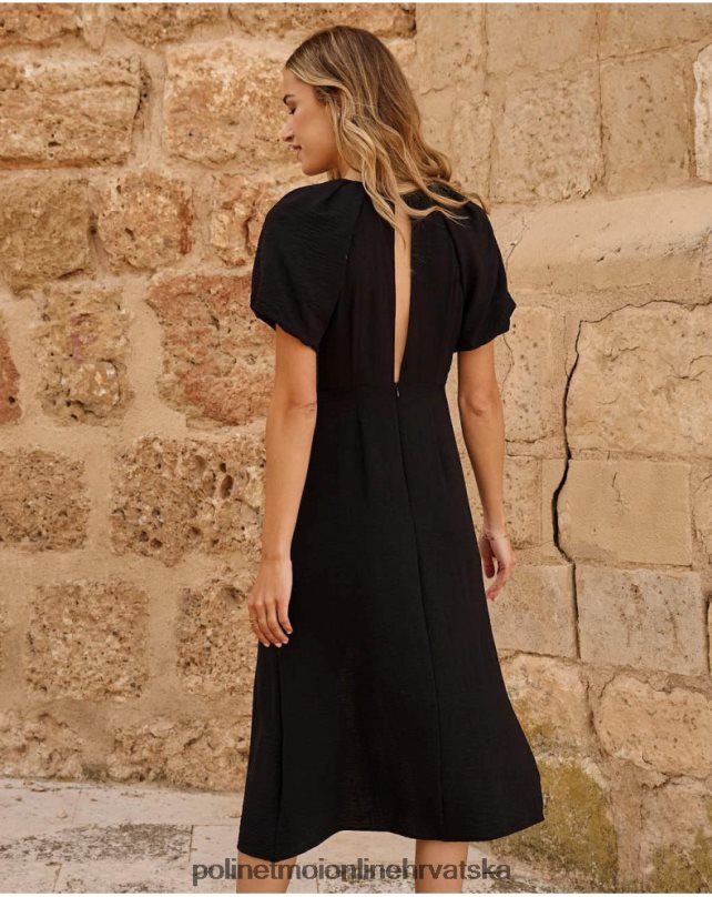 haljina rukavi eiria crno Polin et moi odjeća N2THPD126