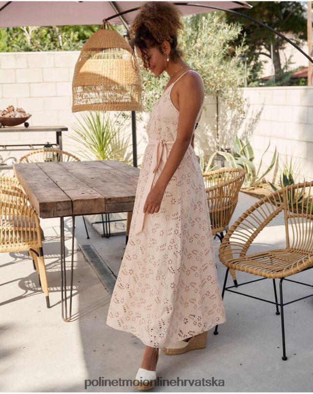 haljina s pojasom fatima bež Polin et moi odjeća N2THPD17