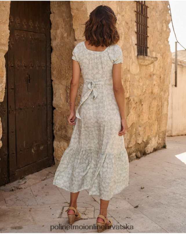 ines cvjetna haljina voda zelena Polin et moi odjeća N2THPD48