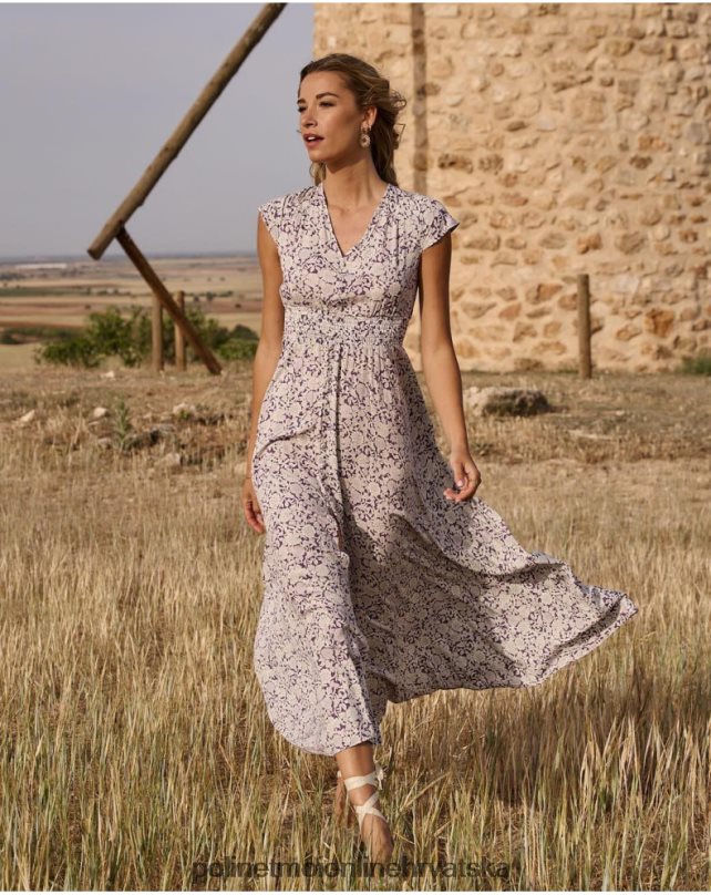 magdal midi haljina lila Polin et moi odjeća N2THPD111