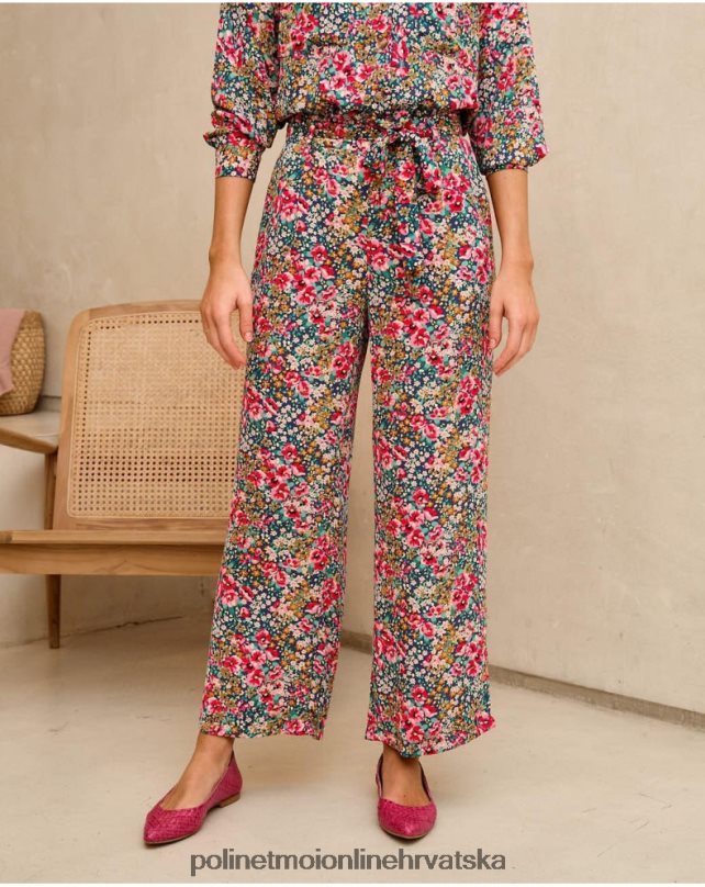 fanni hlače s mašnom smaragdno zeleno Polin et moi odjeća N2THPD331