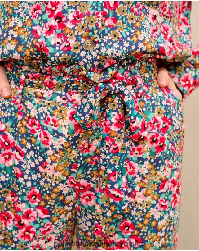 fanni hlače s mašnom smaragdno zeleno Polin et moi odjeća N2THPD331