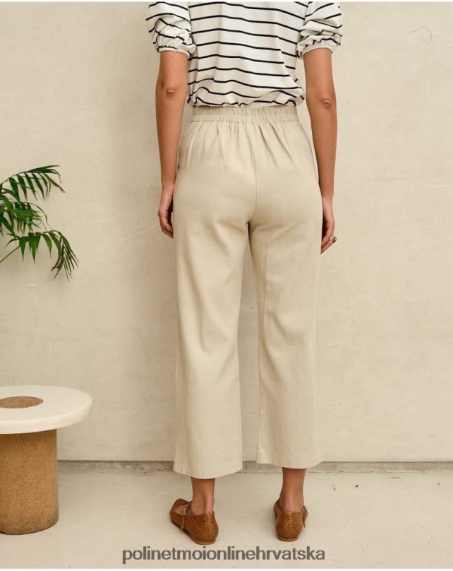 mrežaste hlače s gumbima bež Polin et moi odjeća N2THPD334