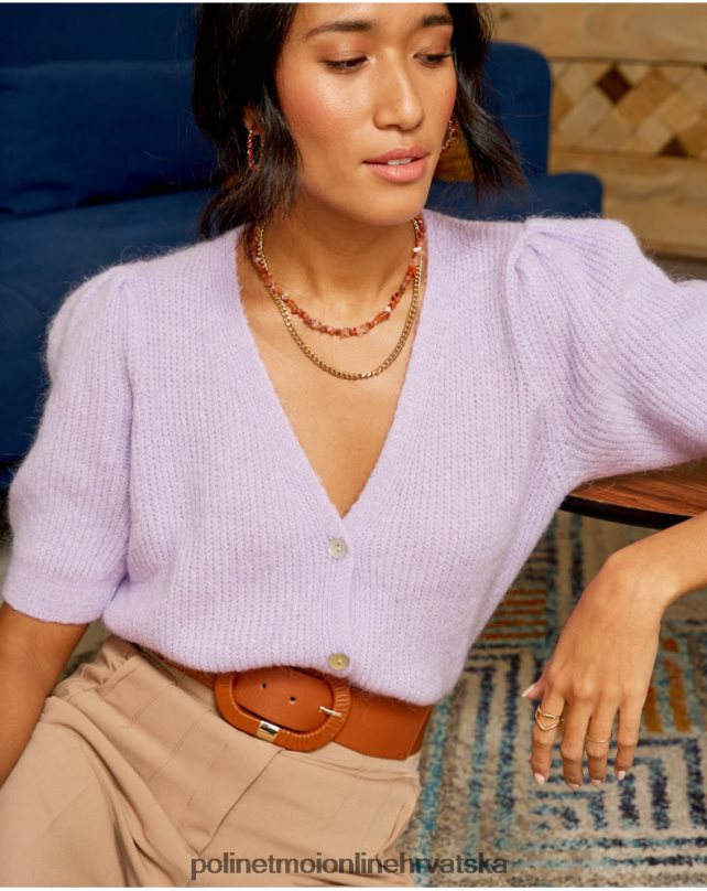 kardigan clarisa point lila Polin et moi odjeća N2THPD351