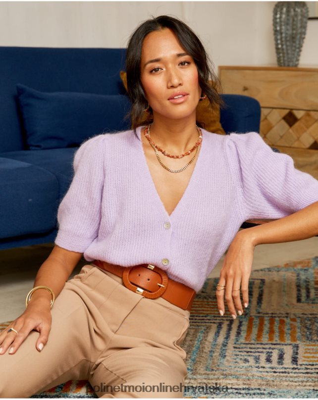 kardigan clarisa point lila Polin et moi odjeća N2THPD351