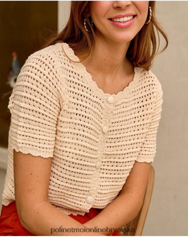 kardigan pleteni sein bež Polin et moi odjeća N2THPD353