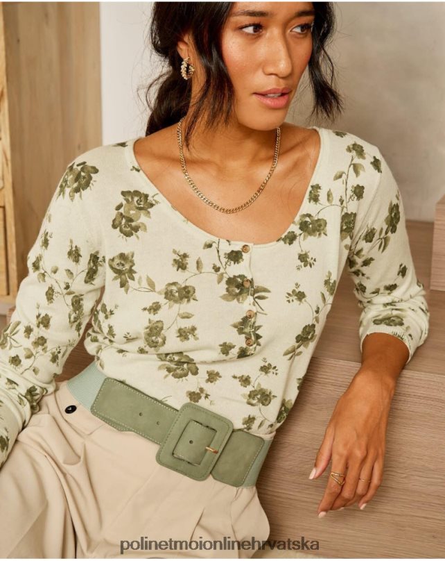 pulover cvijeće etna kaki Polin et moi odjeća N2THPD349