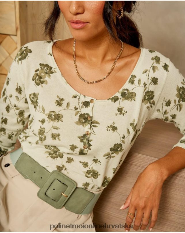 pulover cvijeće etna kaki Polin et moi odjeća N2THPD349