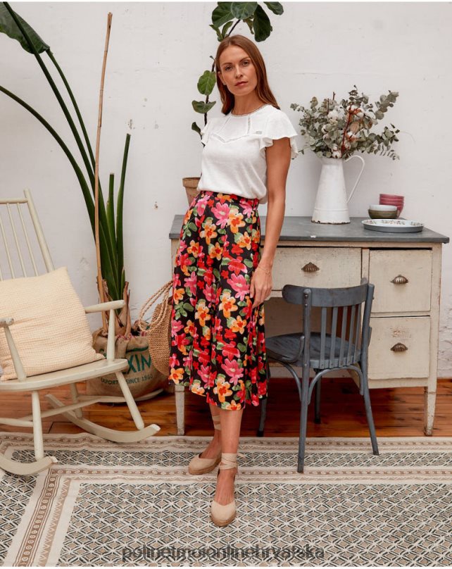 cvjetna suknja alizee crno Polin et moi odjeća N2THPD314