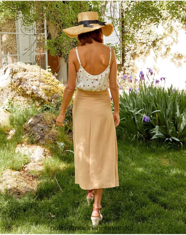 melanie suknja s gumbima bež Polin et moi odjeća N2THPD317