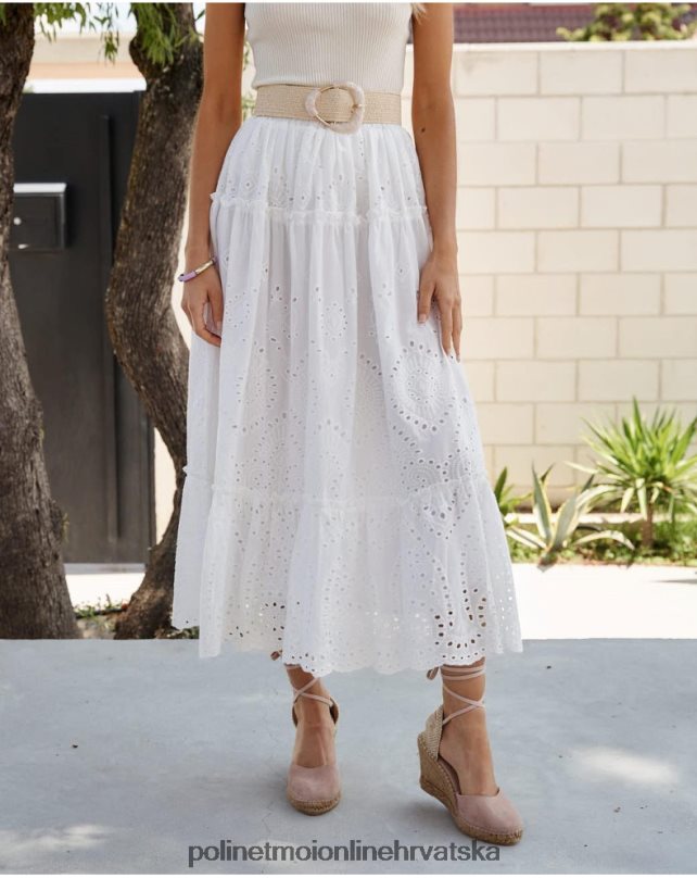 sandra midi suknja bijela Polin et moi odjeća N2THPD296